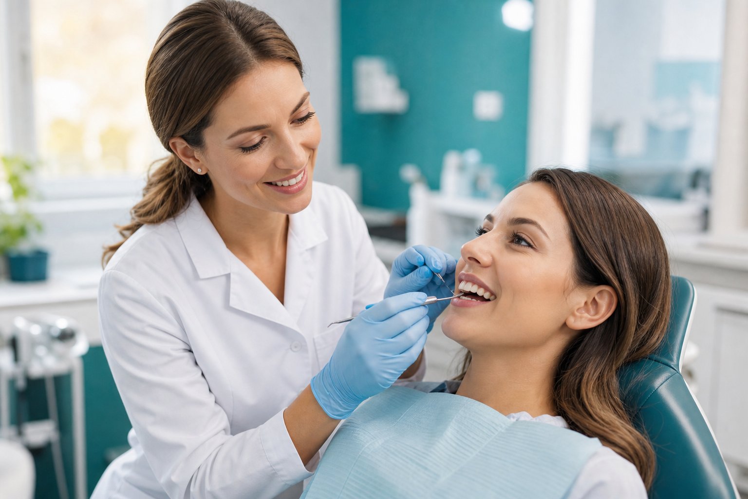 Dental consultation, illustrative dental-care visual